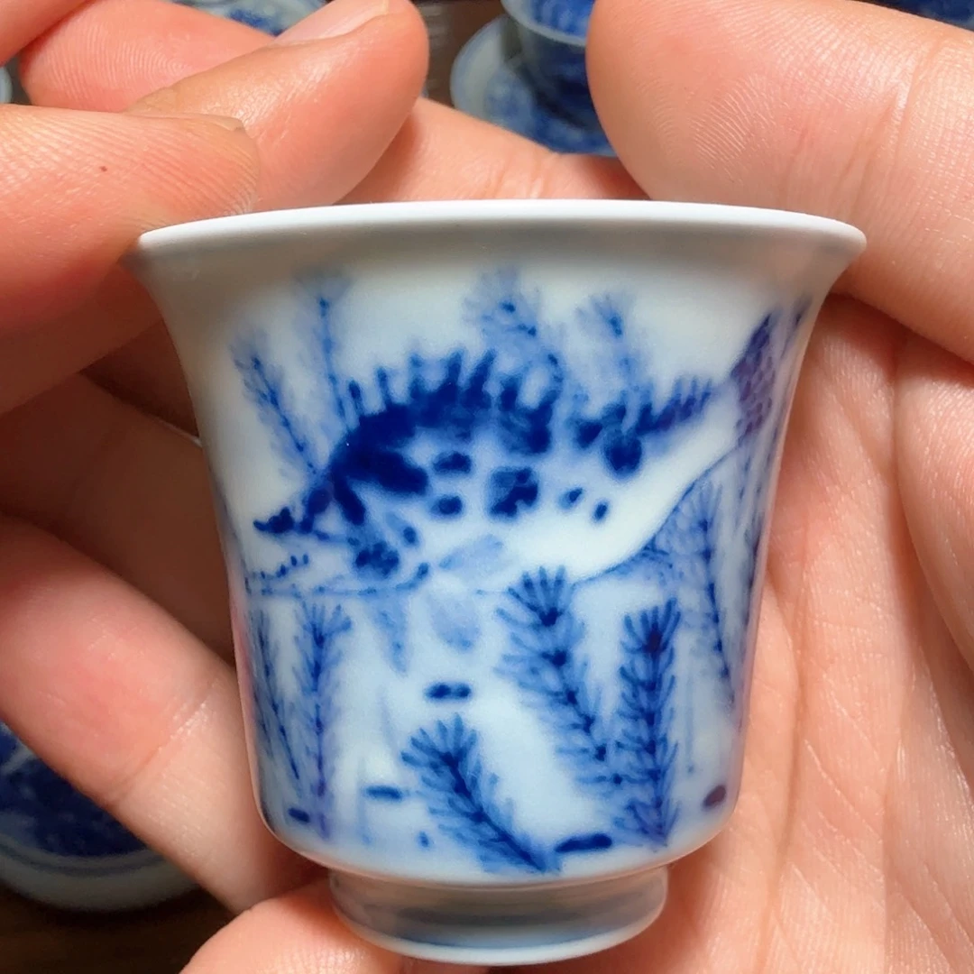 釉下青花柴窑单杯