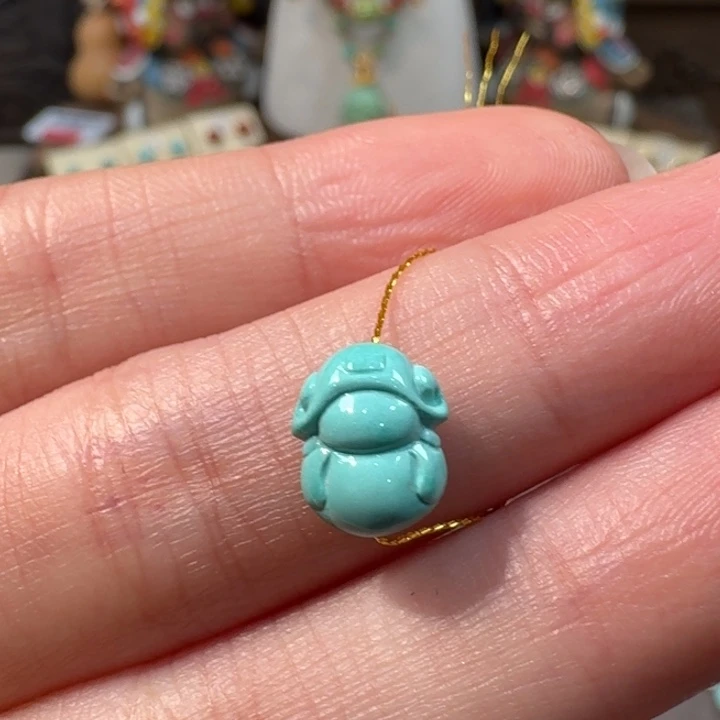 绿松石未镶嵌财神配饰