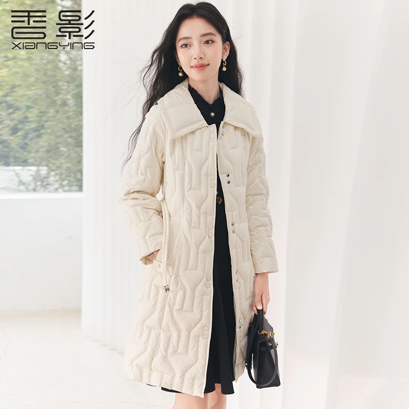 【绿子粉丝专享】Y3102975羽绒服 香影大翻领羽绒服女中长款2024年