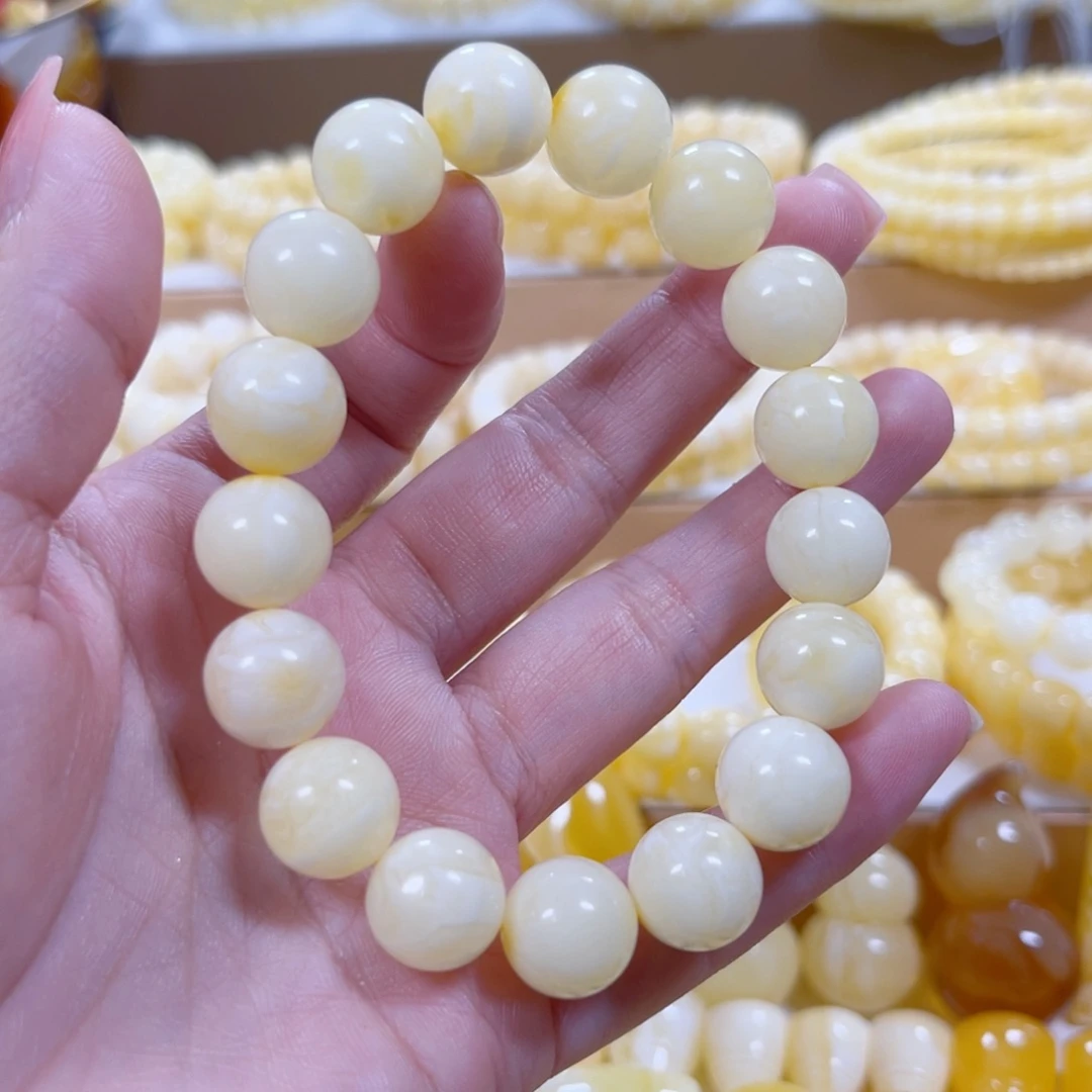 琥珀未镶嵌手链天然蜜蜡