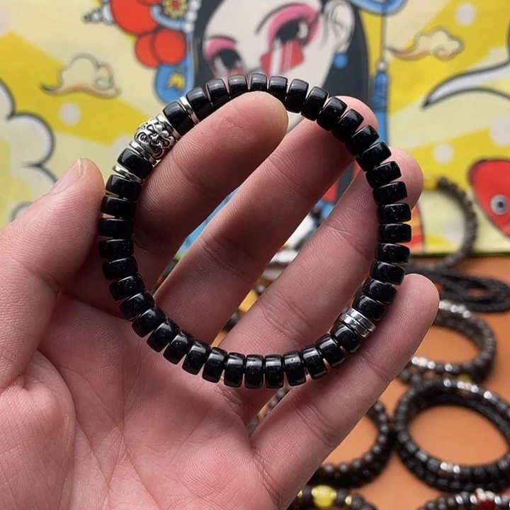 椰蒂手串8黑金直切吞金兽