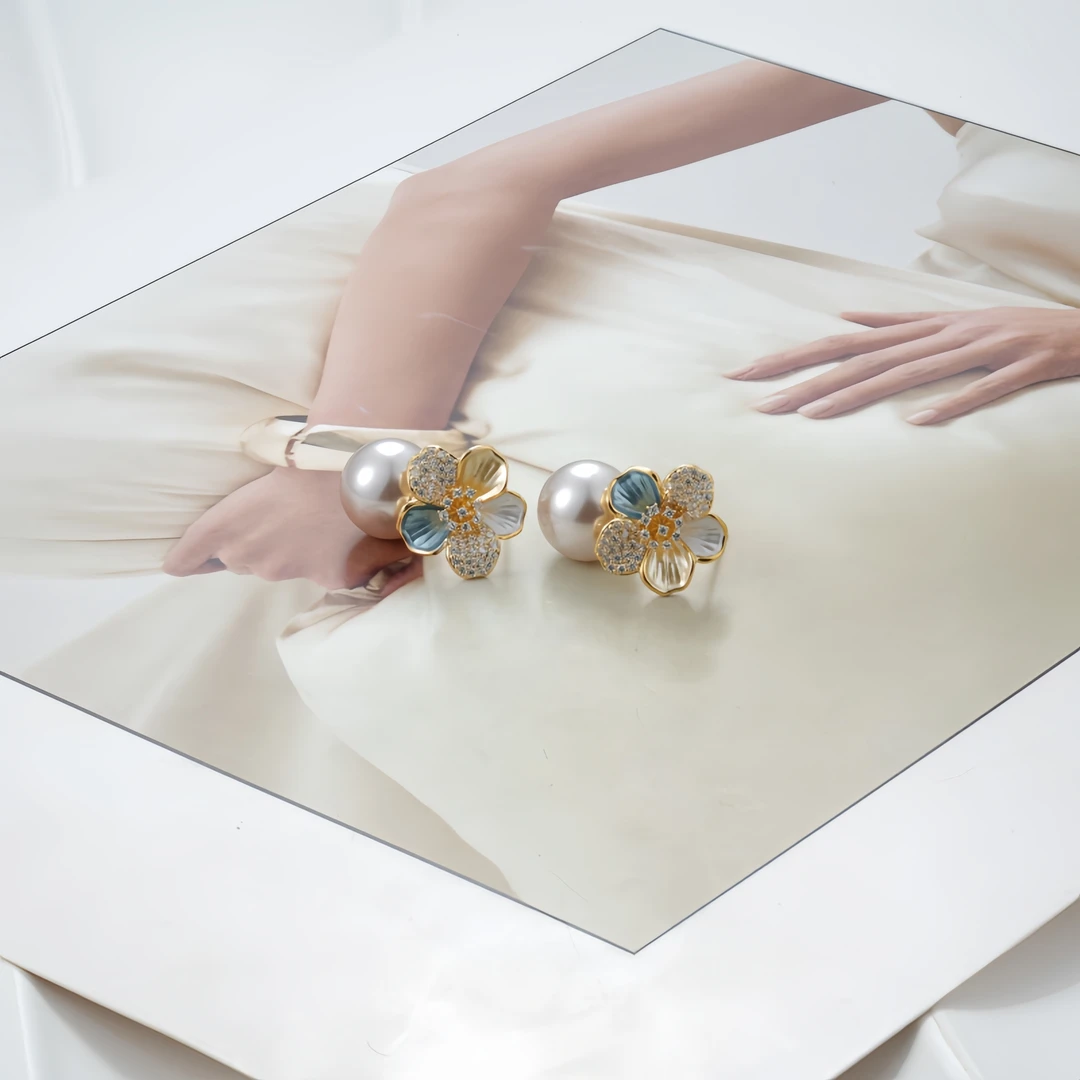 铜合金仿珍珠耳饰 耳环9272