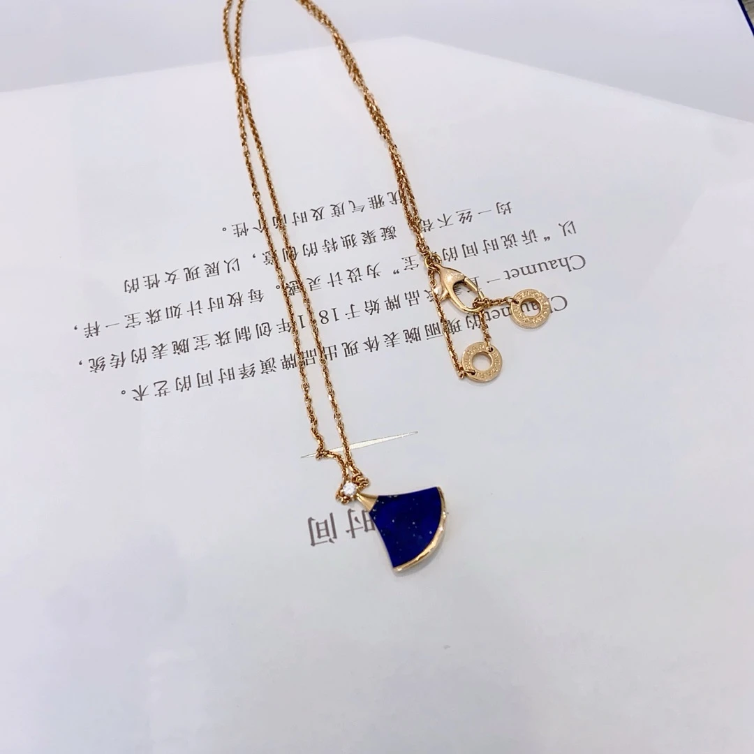 99新 BVLGARI/宝格丽 青金石扇子项链小号13536202