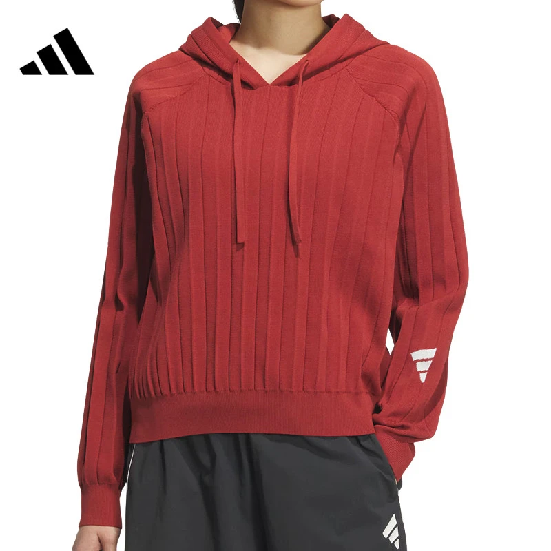 adidas阿迪达斯女子FUSTL W P HDY针织连帽欧若风卫衣JM4254