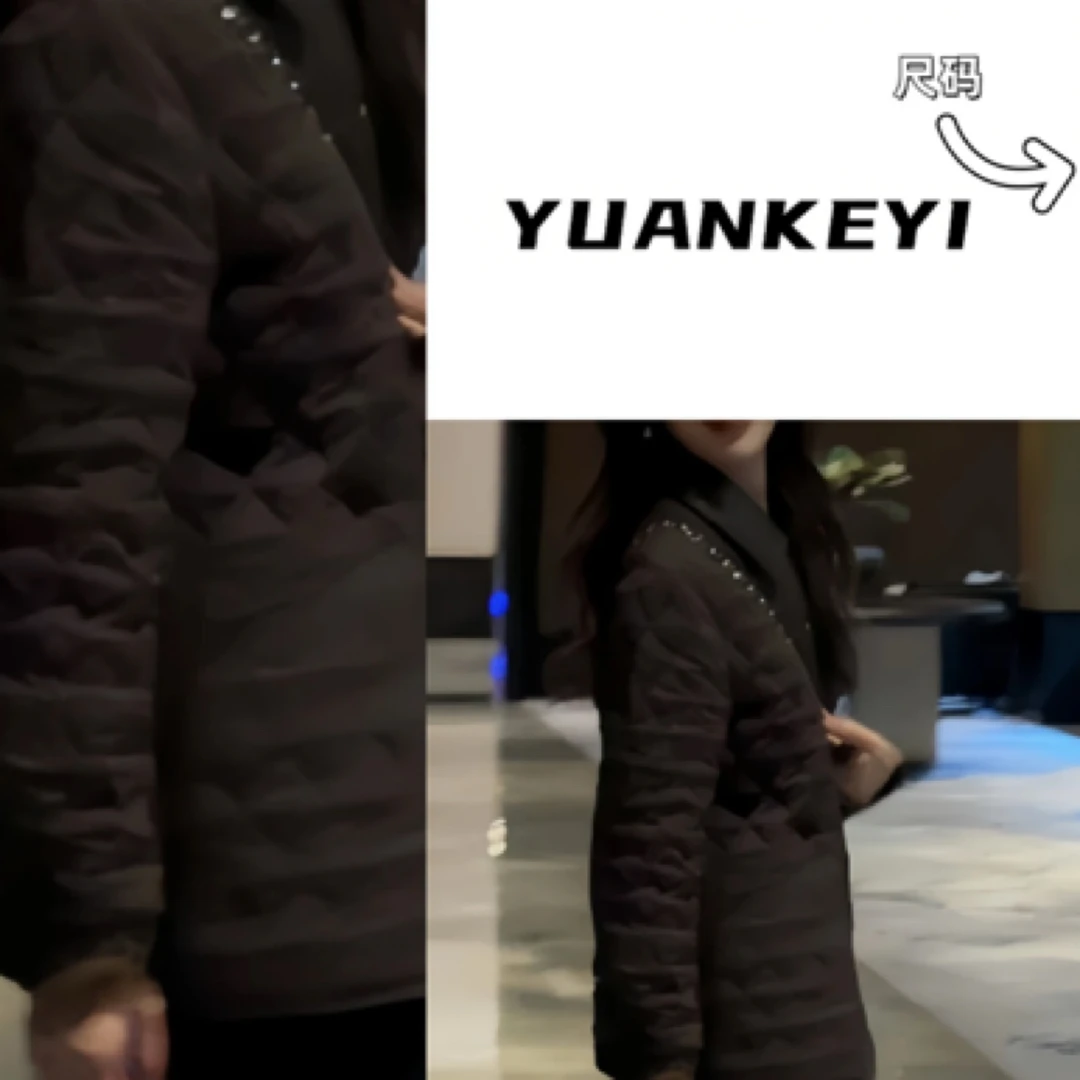 YUANKEYI 复古羊皮领子显示鹅绒服