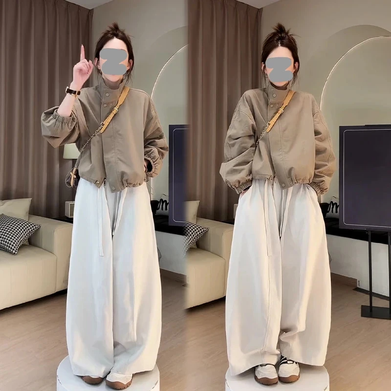 美式复古外套女秋季2025新款立领冲锋衣休闲夹克小个子棒球服风衣