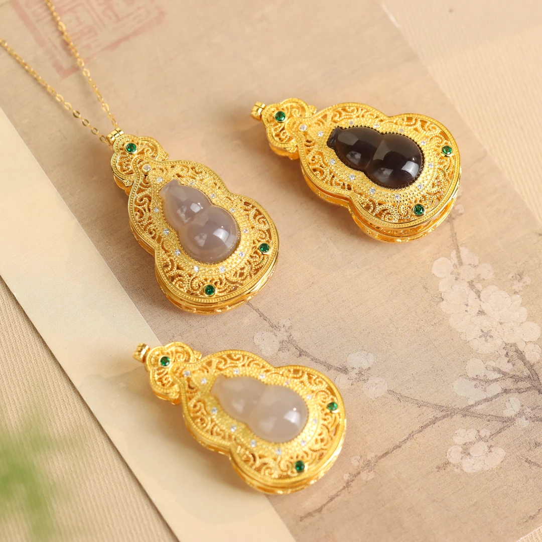 吊坠925银 S925银葫芦国风女款吊坠 不含链（多样性发 发其一）