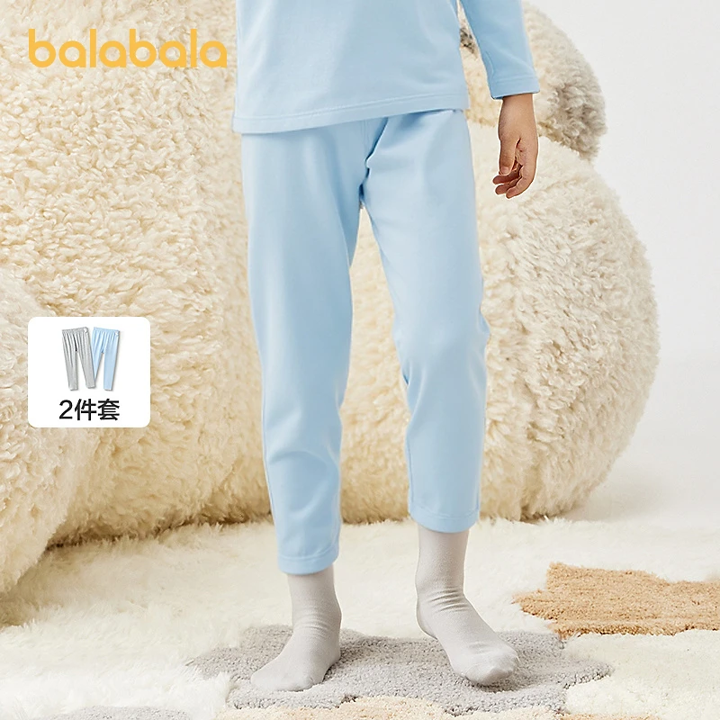 巴拉巴拉男童保暖裤秋季儿童秋裤打底裤小童中大童睡裤纯棉两条装