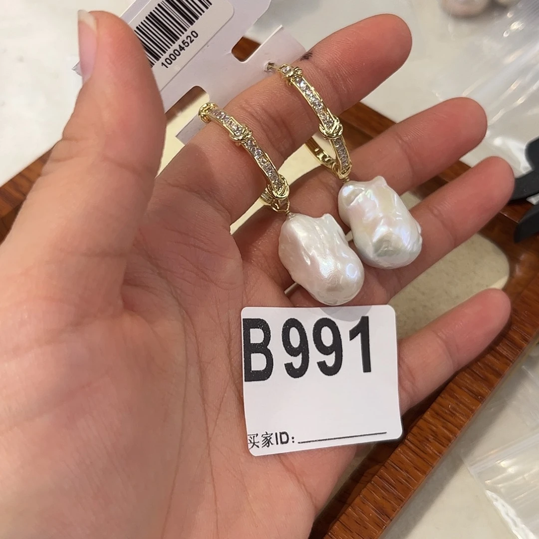 耳饰合金淡水珍珠