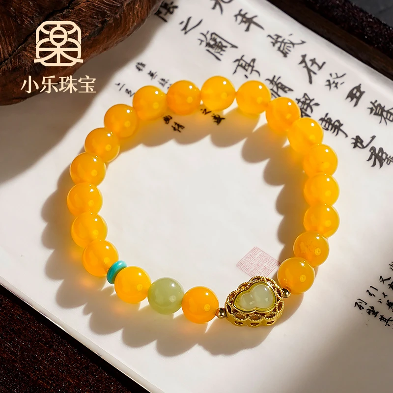 天然黄玛瑙复古风葫芦手链多样性发一7051