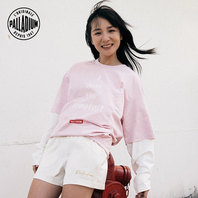 帕拉丁夏季情侣款上衣时尚拼色印花设计短袖T恤1012262