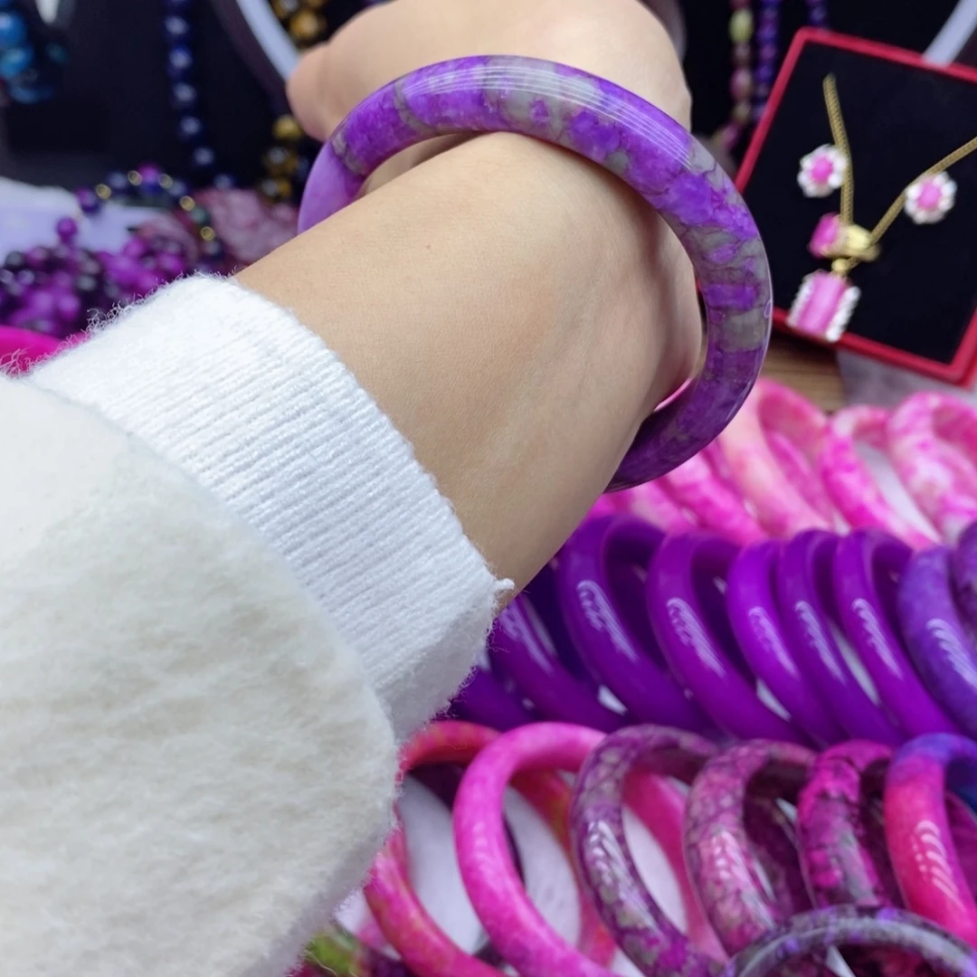 非金属珐琅1991902主播推荐泥地紫樱花手镯58+圈口