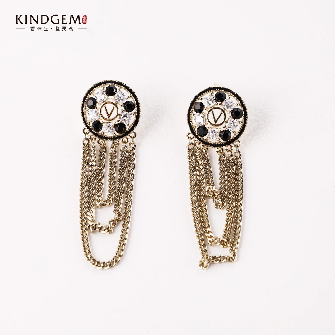 铜合金锆石耳饰 复古轻奢时尚气质百搭耳坠耳环 AB22XIPC-26554