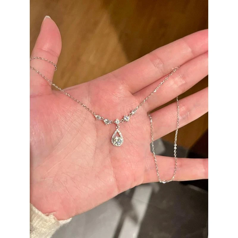 S999纯银「鱼人之泪」项链女超闪轻奢小众精致配饰送女友闺蜜礼物