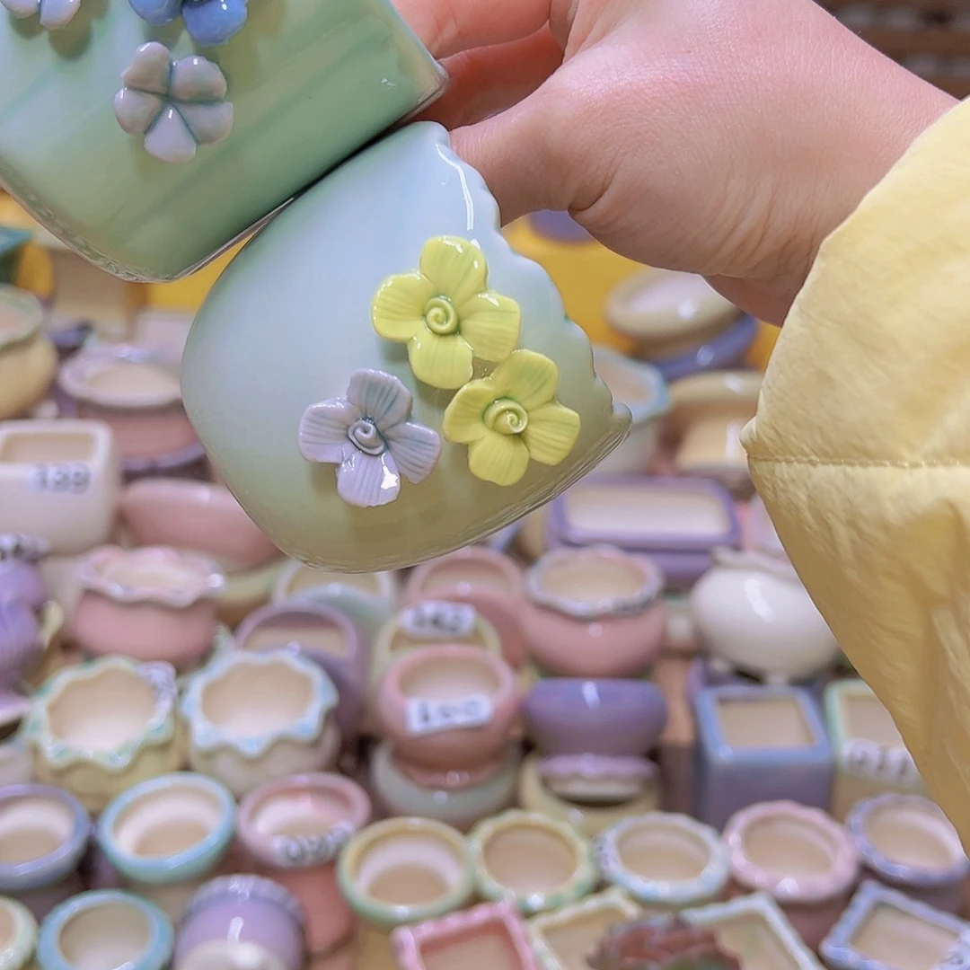 红陶陶瓷花盆满12包邮