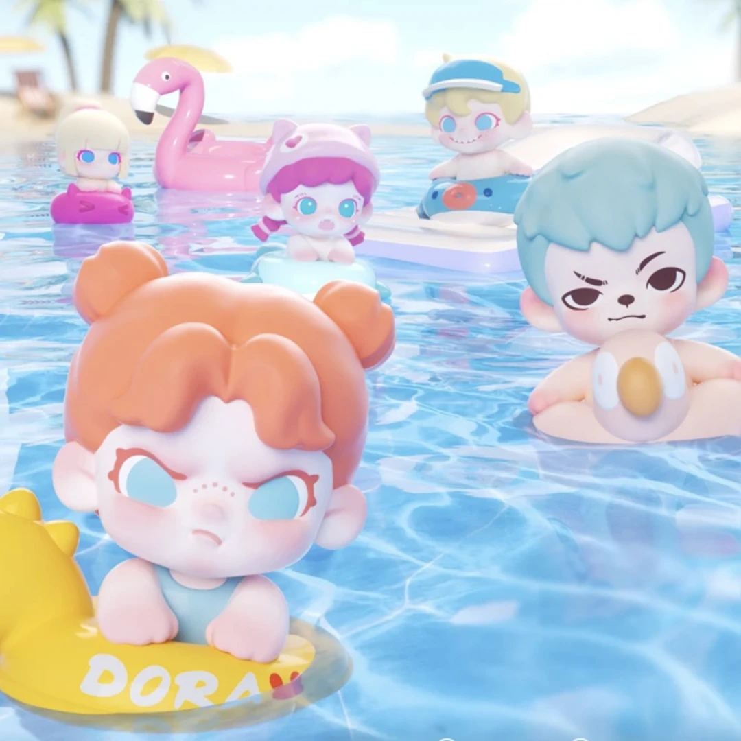 【代拆】TNT泳池派对系列萌粒摆件潮玩萌粒可爱泳池