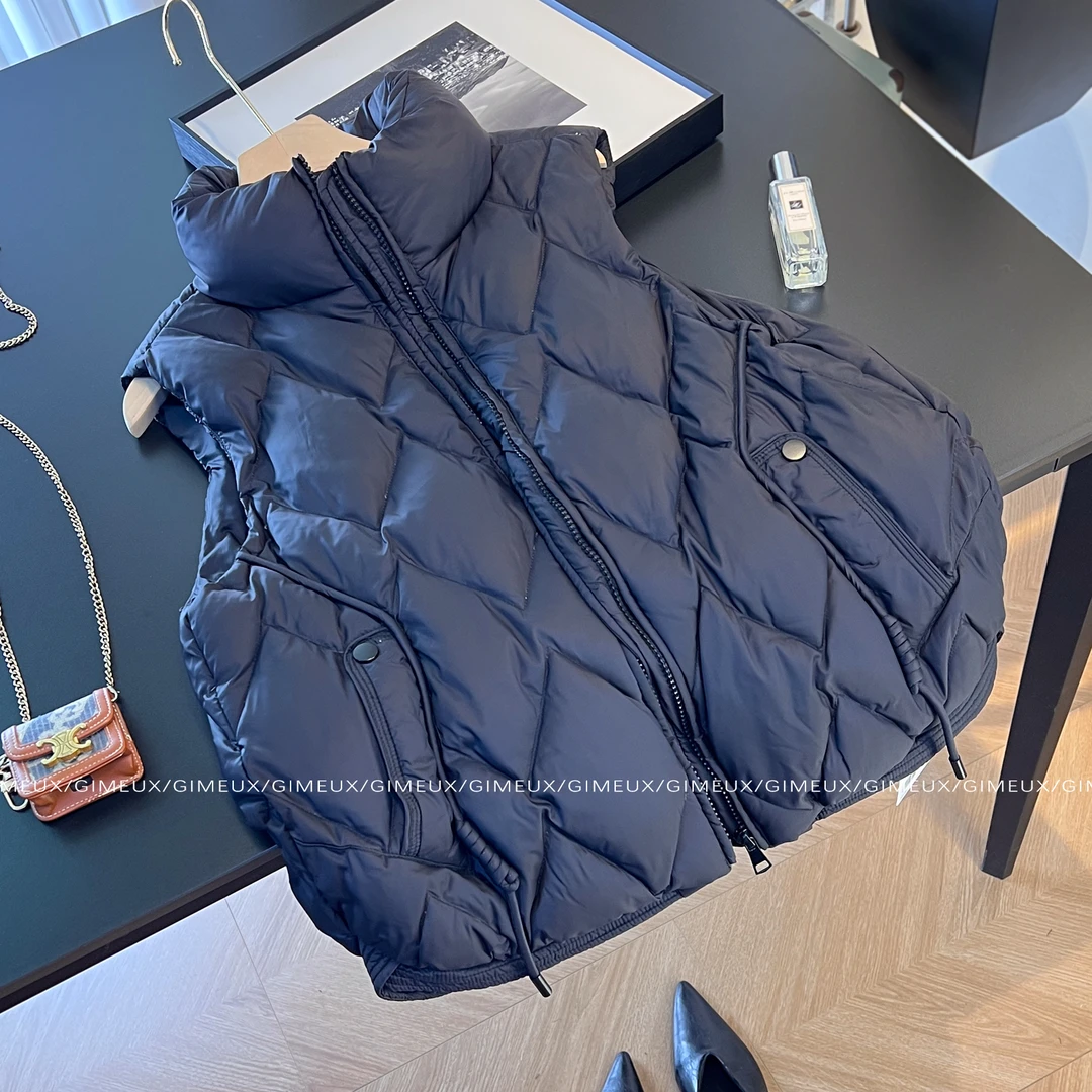 菱格羽绒马甲女加厚保暖休闲拉链马夹冬季百搭背心外套2025新款