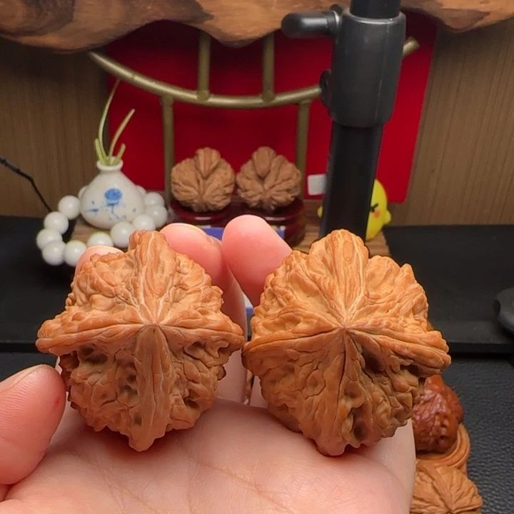 把件文玩核桃大沽石四棱全品