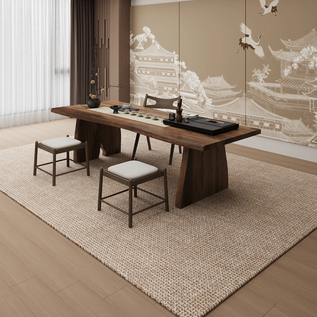 忘忧虫客厅地毯纯色仿剑麻简约耐脏防滑家用脚垫免洗可擦进门地毯