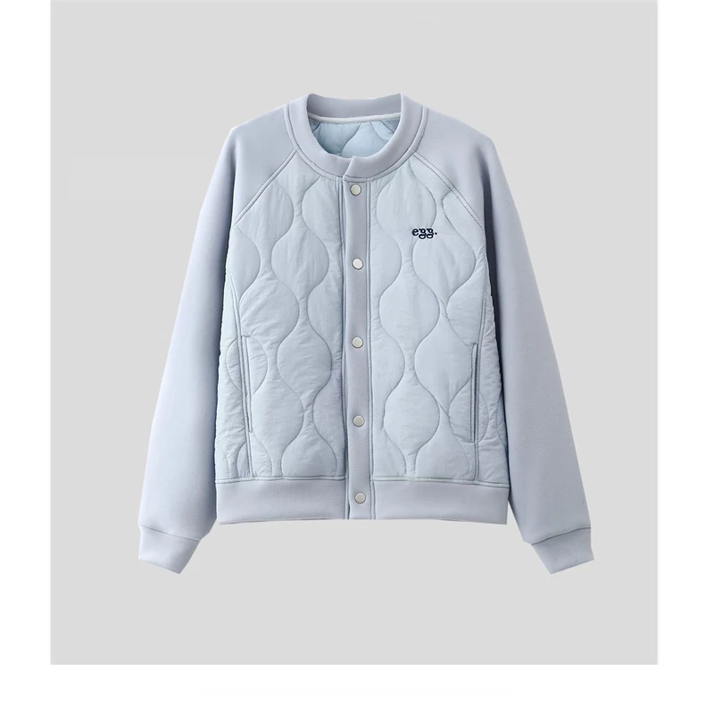 「温暖定律」2024新款加厚冬款爆款圆领小刺绣外套O-24593