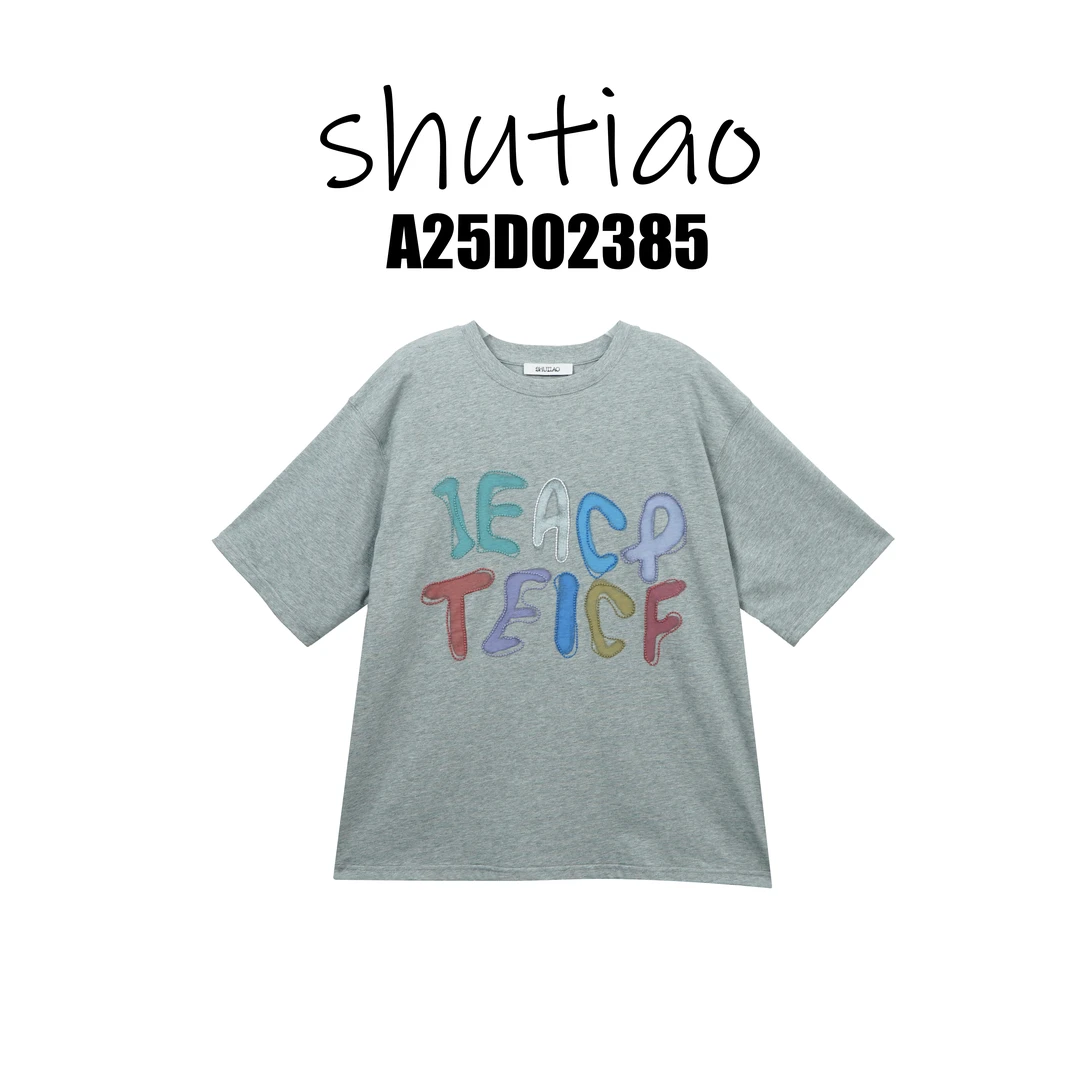 【SHUTIAO】2025夏季：新款小众设计款T恤A25D02385