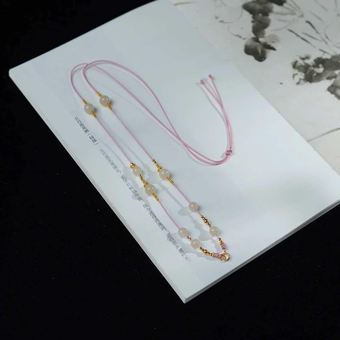 【念若】和田玉*毛衣链*18k金镶嵌