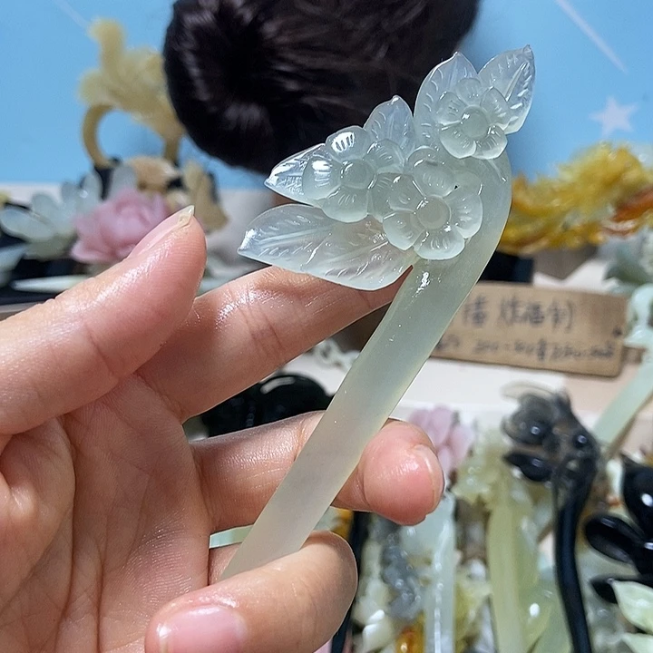 岫玉未镶嵌发簪发簪