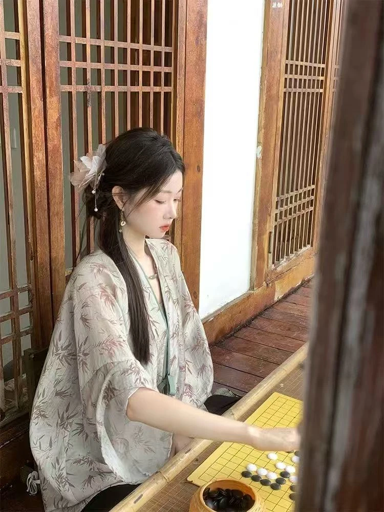 百搭长裤高腰常规古装时尚套装夏季日常纯色外搭褶皱休闲裤6568