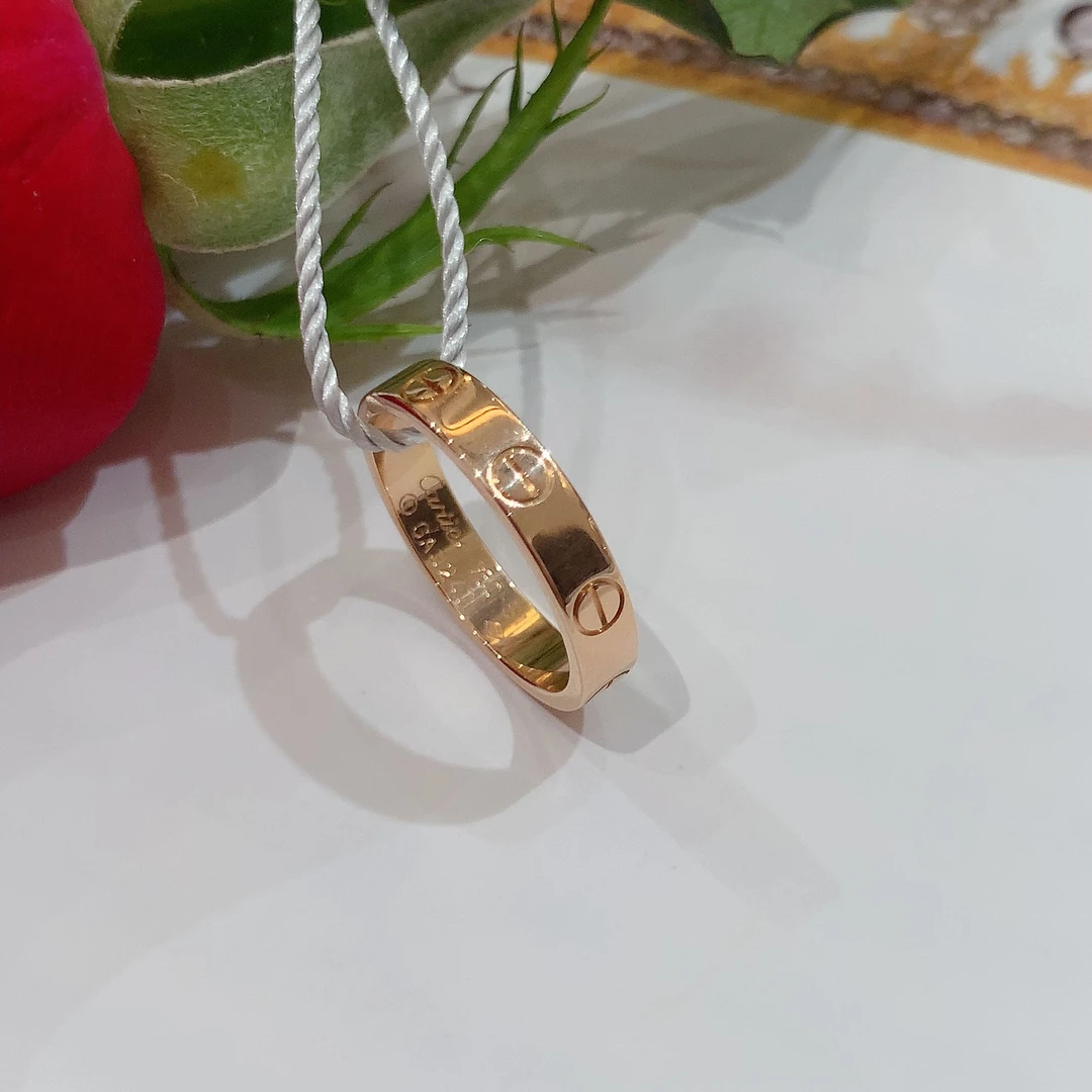 99新 Cartier/卡地亚 love戒指窄版/玫瑰金/48 54 55