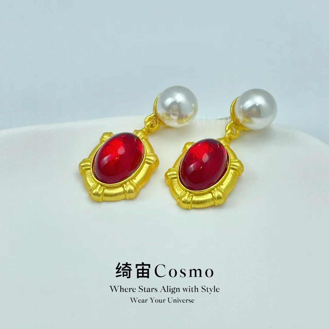 铜合金耳饰 绮宙Cosmo 复古漫想系列【时光宝石】设计师款耳坠30422