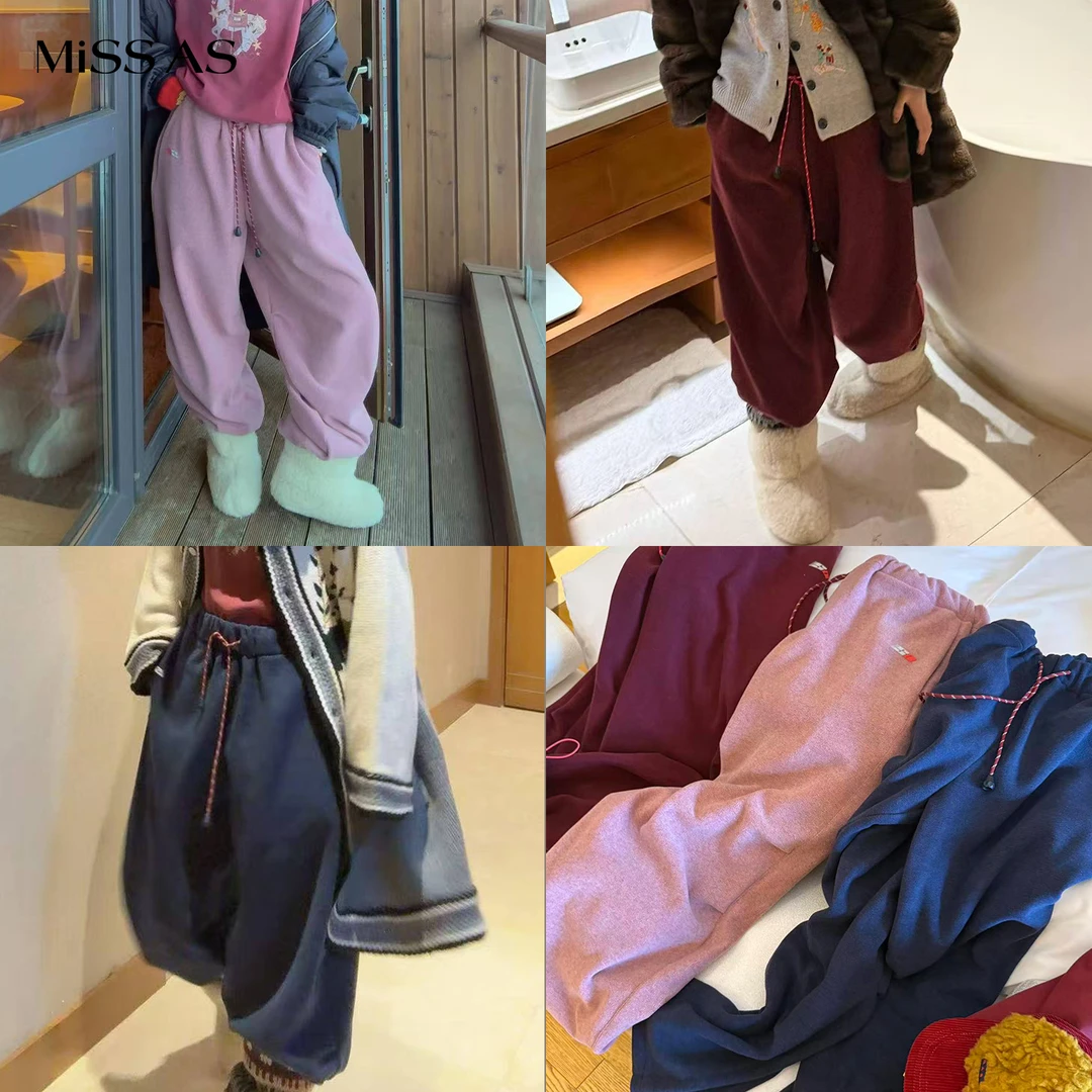 【SELALAGU X OITMMTIO】简约摇粒绒加绒休闲裤长裤25秋冬潮牌新款