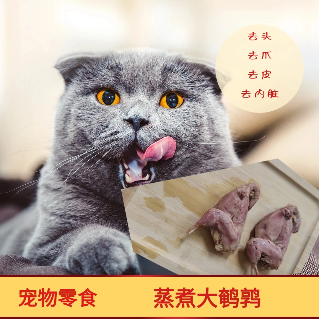 宠物零食蒸煮鹌鹑猫零食营养美味软烂无盐真空包装开袋即食狗零食