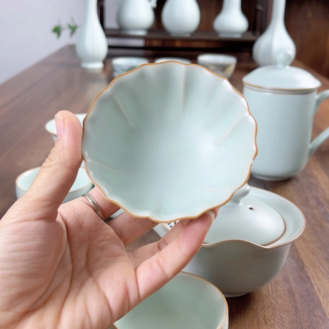 杯子青****司仙南汝窑荷瓣杯福利