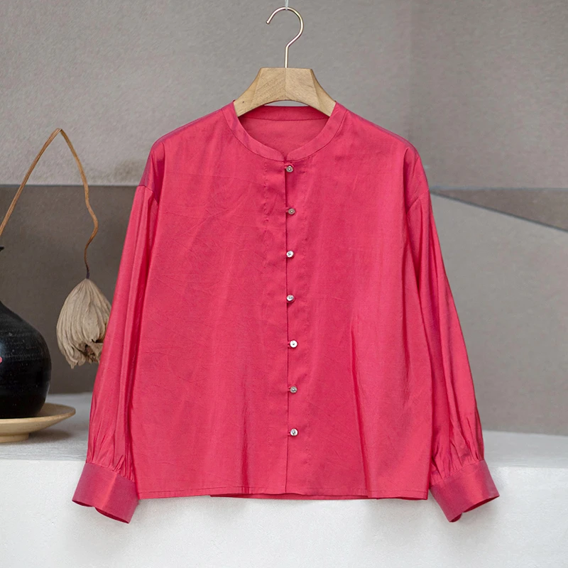 youyuansu/幽元素原创女装长袖时尚休闲百搭复古宽松立领衬衫