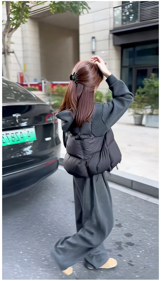 羽绒马夹女款2025新款秋冬外穿时髦洋气韩版宽松连帽鸭绒背心马夹