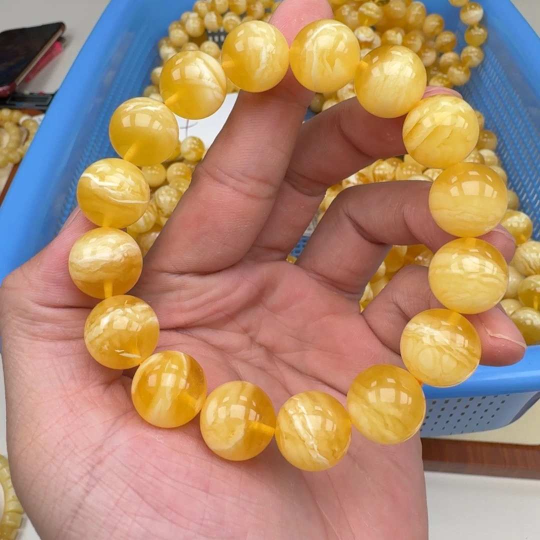 琥珀未镶嵌手链蜜蜡手串