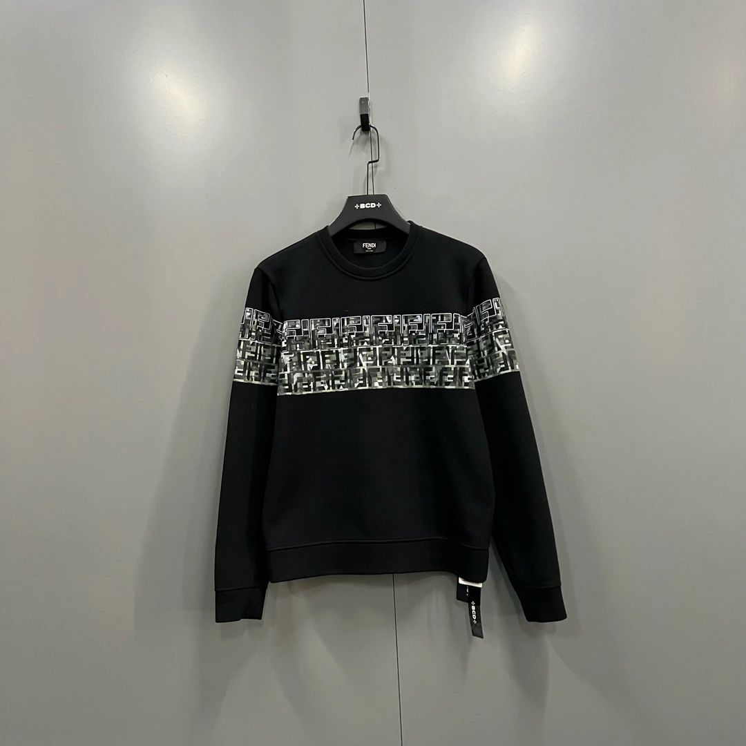 99新 FENDI/芬迪 y11 拼接印花FF圆领卫衣 M 102515