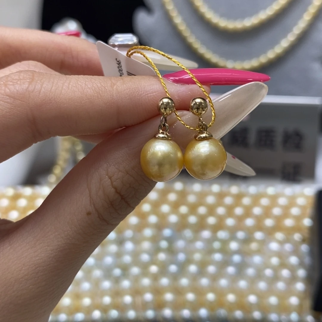 海水珍珠耳饰银S925镶嵌