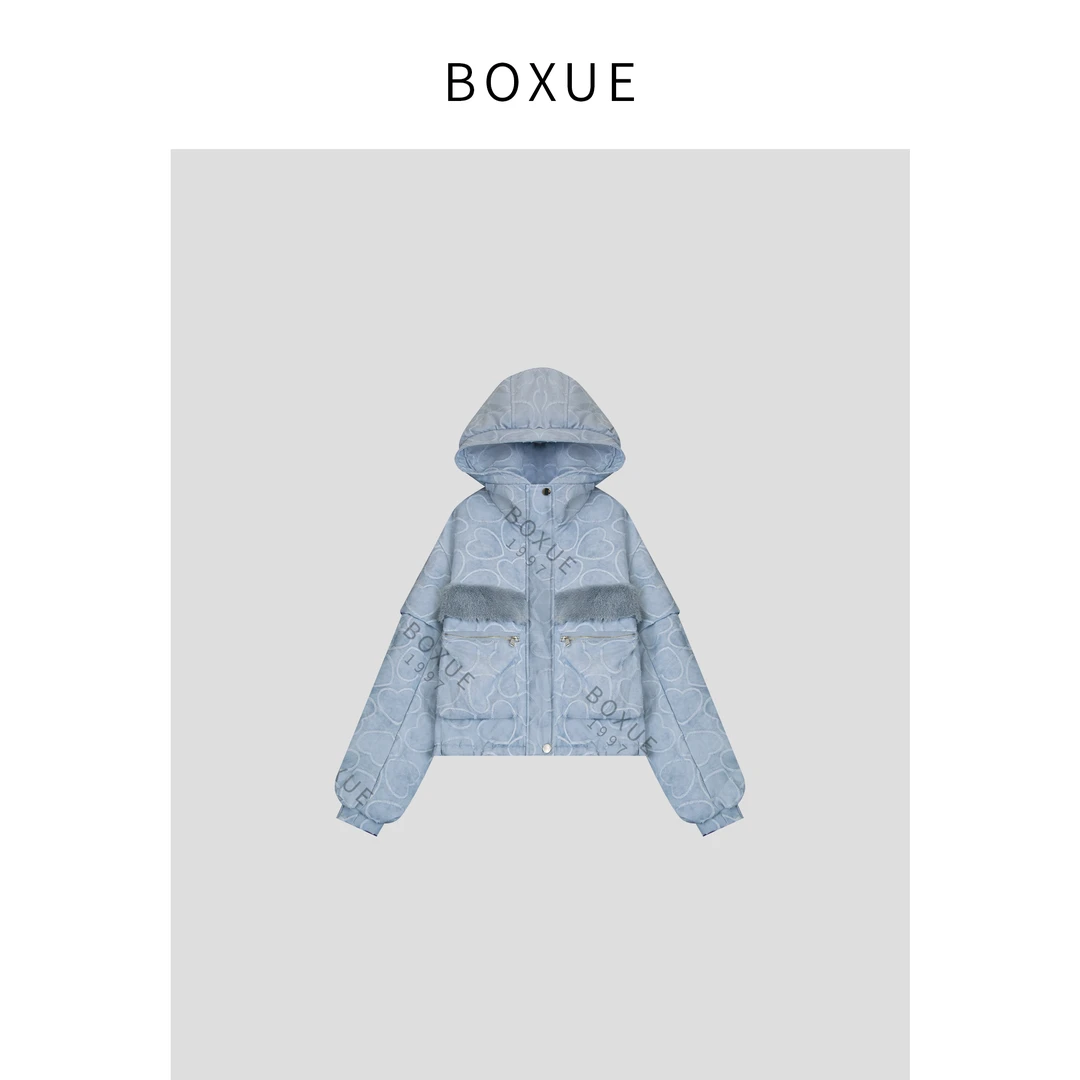 BOXUE“雨雾”2024冬季高级感90鹅绒羽绒服 外套#241118YR466