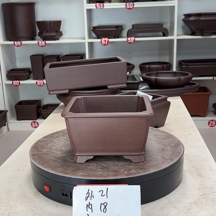 刘***小紫砂花盆抽角小四方