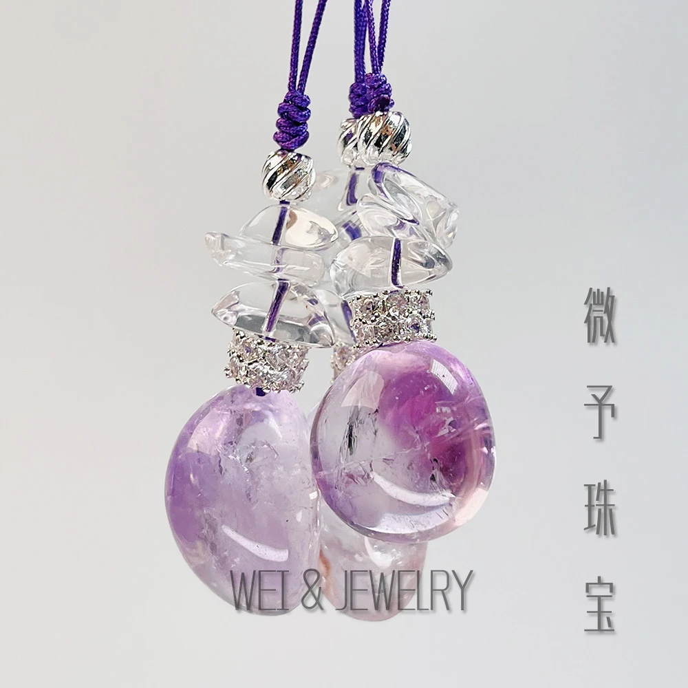 【微予珠宝】【紫灵手机蛋】天然水晶手机挂包挂吊坠多样性发其一