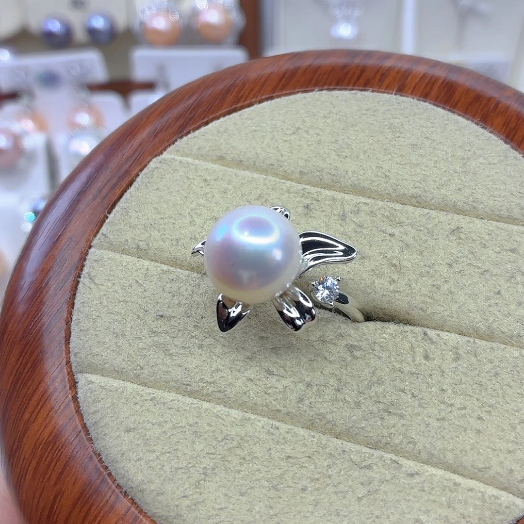 合金淡水珍珠戒指F