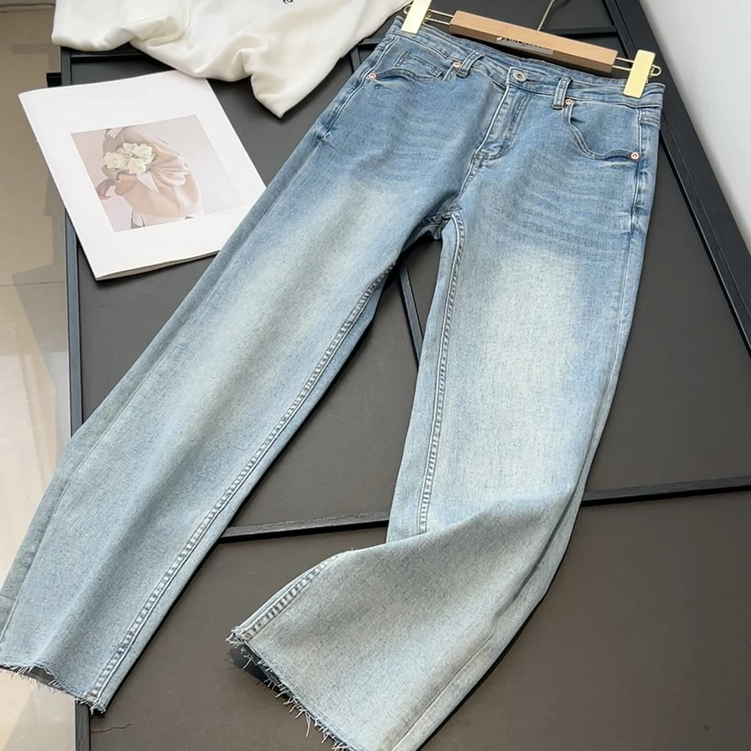 实力工厂！炒舒服显瘦直筒弹力长裤百搭小个子版水洗牛仔裤