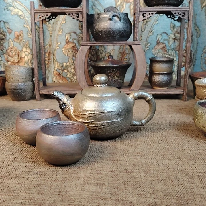 全手工制作荥经黑砂（自然冷却工艺）一壶两杯