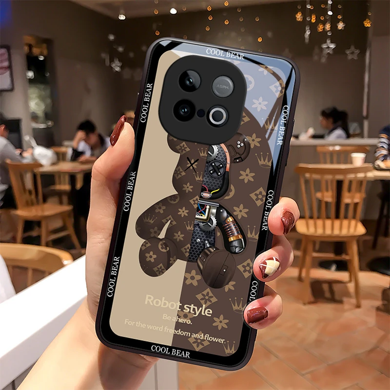 潮牌小熊适用IQOOZ10Turbo手机壳IQOOZ10X玻璃壳壳散热质感女款男