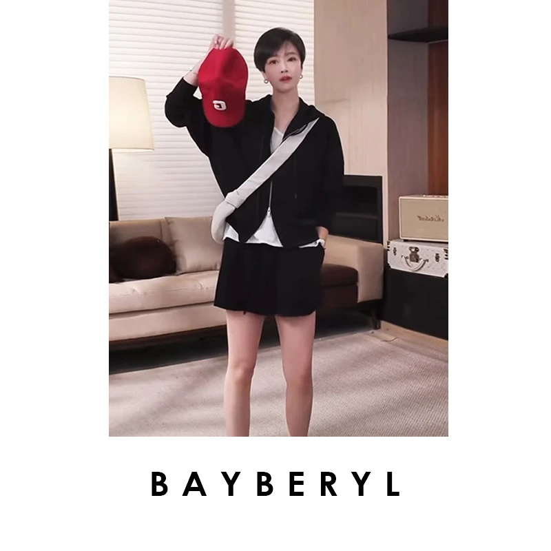 BAYBERYL老贝速成套*短裤松弛百搭抽绳松紧休闲裤XXK5A1423