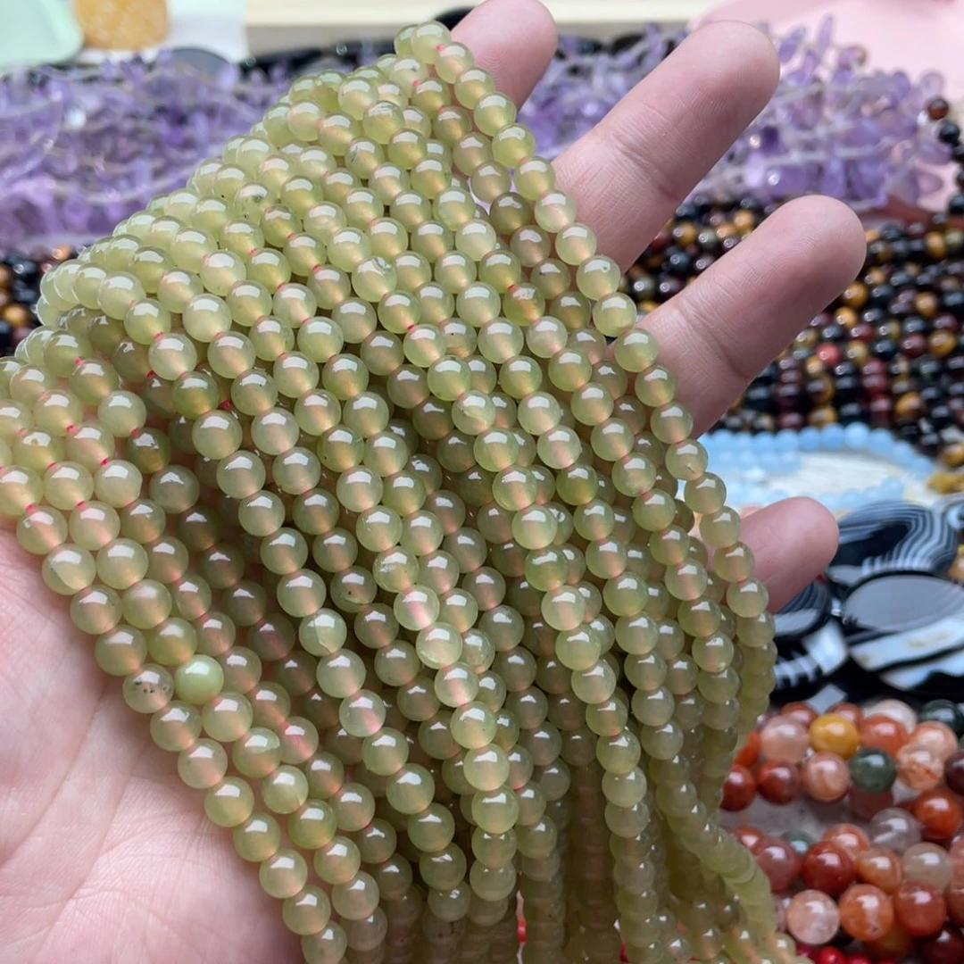 玛瑙/玉髓珠宝半成品未镶嵌两条装6mm天清冻圆珠