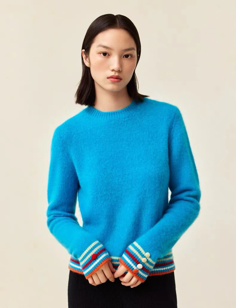 圆领套头羊绒衫  rzy 2083 潮牌时尚长袖