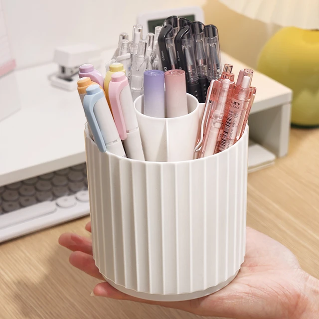 笔筒办公室桌面360度旋转现代创意时尚大容量儿童学生文具收纳盒