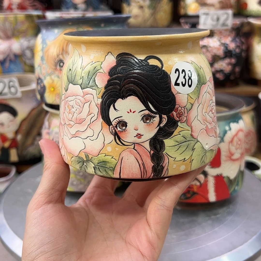 景德镇炫彩手绘口10高10